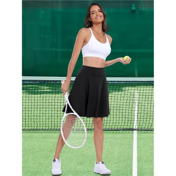 Women Knee Length Skort High Waisted Tennis Golf Skirt Casual Summer Travel - Picture 5 of 7